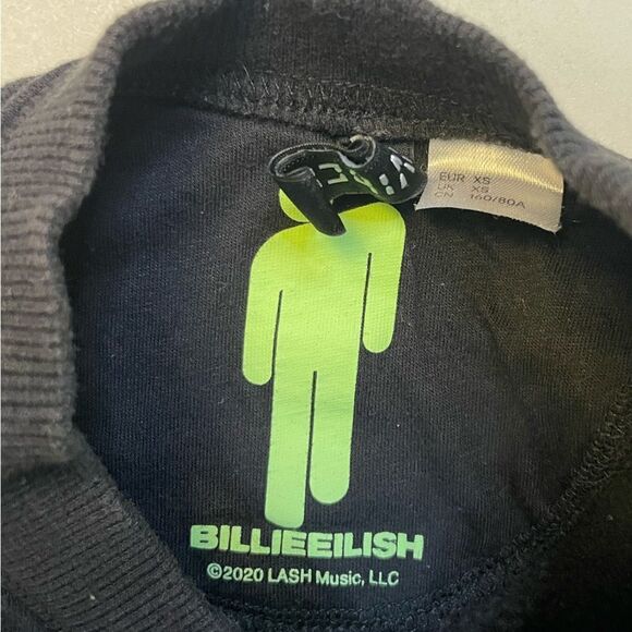 H&M Billie Eilish Graphic Crewneck Sweatshirt Women XS Black Music - Picture 4 of 5